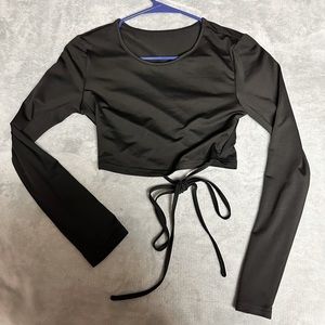 crop top shirt w/ tie strings